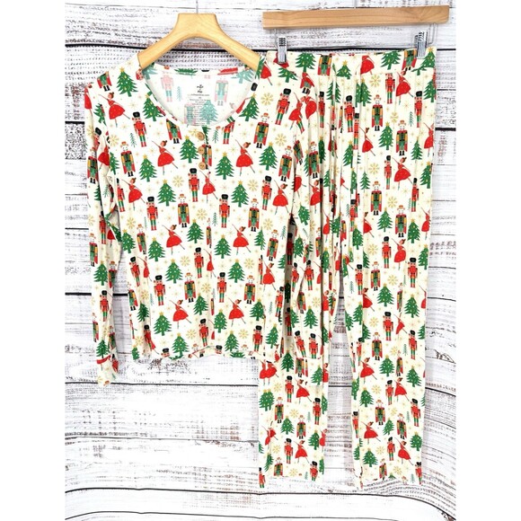 Millie + Roo Women's Long Sleeve Bamboo Pajama Set-XS Holiday Nutcracker NEW - Picture 1 of 4